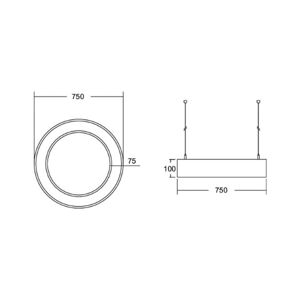 BRUMBERG BRUMBERG Biro Circle Ring direct 75cm 50W on/off černá 830