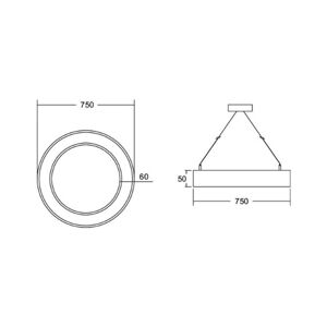 BRUMBERG BRUMBERG Biro Circle Ring5 přímý Ø 75 cm on/off černý 830