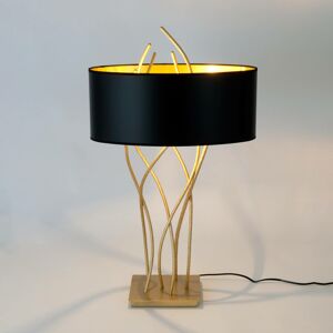 Holländer Oválná stolní lampa Elba, zlatá/černá, výška 75 cm, železo