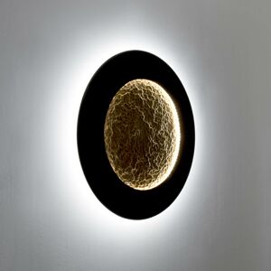 Holländer Nástěnné svítidlo LED Luna Piena, hnědočerná/zlatá, Ø 80 cm