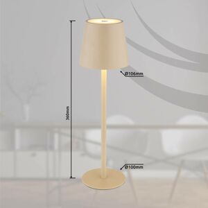 Globo LED dobíjecí stolní lampa Vannie, písková barva Výška 36 cm, CCT