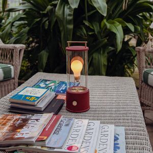 Tala Stolní lampa Tala Muse Přenosná, dobíjecí baterie, LED lampa E27, červená