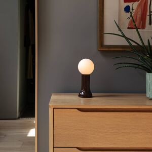Tala Stolní lampa Tala Shore, sklo, E27 LED žárovka Globe, hnědá