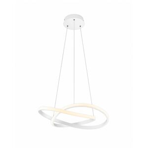 Reality Leuchten Závěsné svítidlo Course LED, matná bílá, 4 000 K, Ø 60 cm, kov
