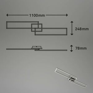 Briloner LED stropní světlo Frame S CCT 110x24,8cm černá