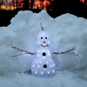 STAR TRADING Malá LED figurka Crystal Snowman venkovní