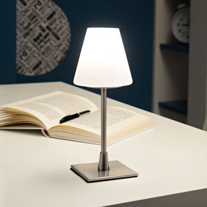 Fabas Luce LED stolní lampa Lucy s dotykovým stmívačem, chrom