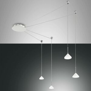 Fabas Luce LED závěsné světlo Isabella, čtyři zdroje, bílá