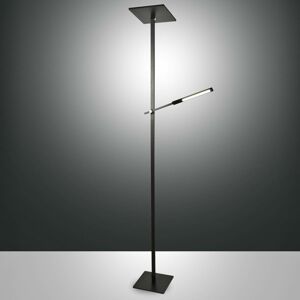 Fabas Luce LED stojací lampa Ideal se čtecím ramenem, černá