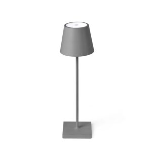 FARO BARCELONA LED stolní lampa Toc s USB nabíječkou, IP54, šedá