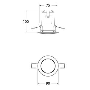 Fumagalli LED downlight Teresa 90, GU10, CCT, 3,5 W, černá