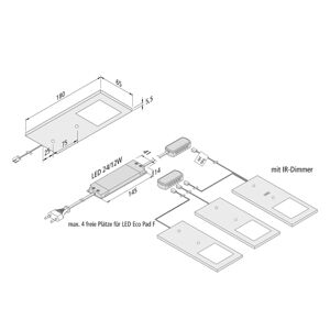 Hera LED podhledové světlo Eco-Pad F 3ks 3000K hliník