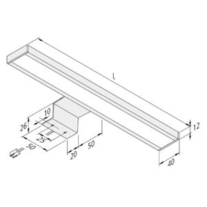 Hera LED nástavbové svítidlo Lugano 4 000 K, 60 cm