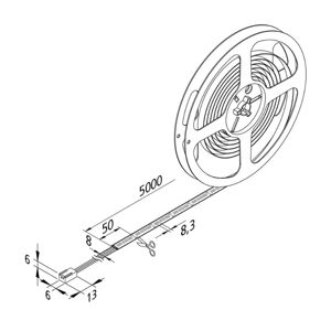 Hera LED pásek Basic-Tape S, IP54, 3 000K, délka 500cm