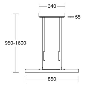 HerzBlut HerzBlut Leonora závěsné světlo Up&Down 85cm olej