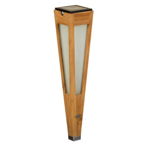 Les Jardins LED solární pochodeň Tecka, senzor, 52cm teak