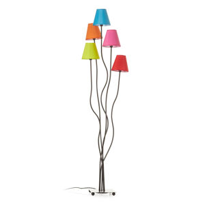 Näve Textilní stojací lampa Colori 5zdrojová rozmanitá