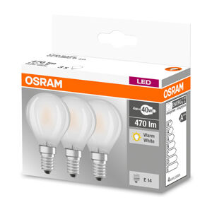 OSRAM Žárovka LED E14 4W, bílá, 470 lumenů, sada 3ks