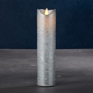 Sirius LED svíčka Sara Exclusive stříbrná, Ø 5 cm, 20 cm