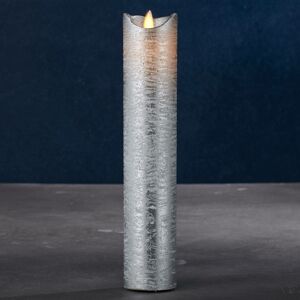 Sirius LED svíčka Sara Exclusive stříbrná, Ø 5 cm, 25 cm