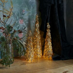 Sirius LED dekorační strom Kirstine, zlatá, výška 63,5 cm