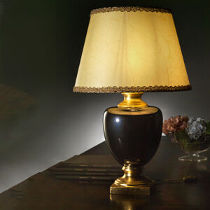 Euluna Stolní lampa Mozart v šedé barvě, zrcadlená/zlatá