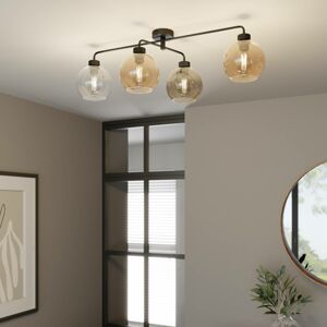 TK Lighting Stropní svítidlo Cubus čtyřsvětelné čiré/jantarové/šedé