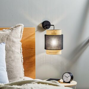 TK Lighting Nástěnné svítidlo Boho, černá/ratan