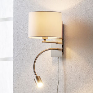 Lindby Florens - textilní lampa s čtecím světlem LED