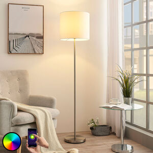 Lindby Lindby Smart stojací lampa Everly stínidlo textil