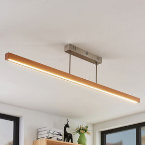 Lucande LED stropní světlo Tamlin, buk, 140 cm