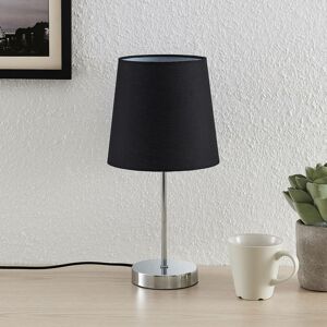 Lindby Lindby Leza stolní lampa chrom, stínidlo černé
