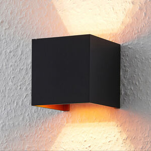 Arcchio Hranatá nástěnná lampa se žárovkou G9, černo-zlatá