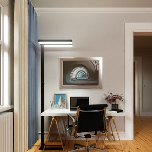 Arcchio LED kancelářská stojací lampa Logan, černá stmívač