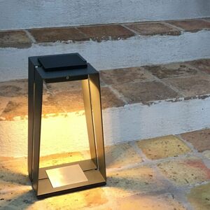 Les Jardins LED solární lucerna Skaal z hliníku, 40 cm, šedá